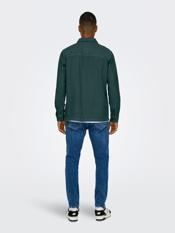 Only & Sons Comfort fit Overhemd 'ONSOLIVER' in Groen