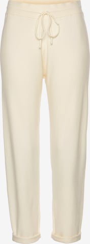 LASCANA - Tapered Pantalón en blanco: frente