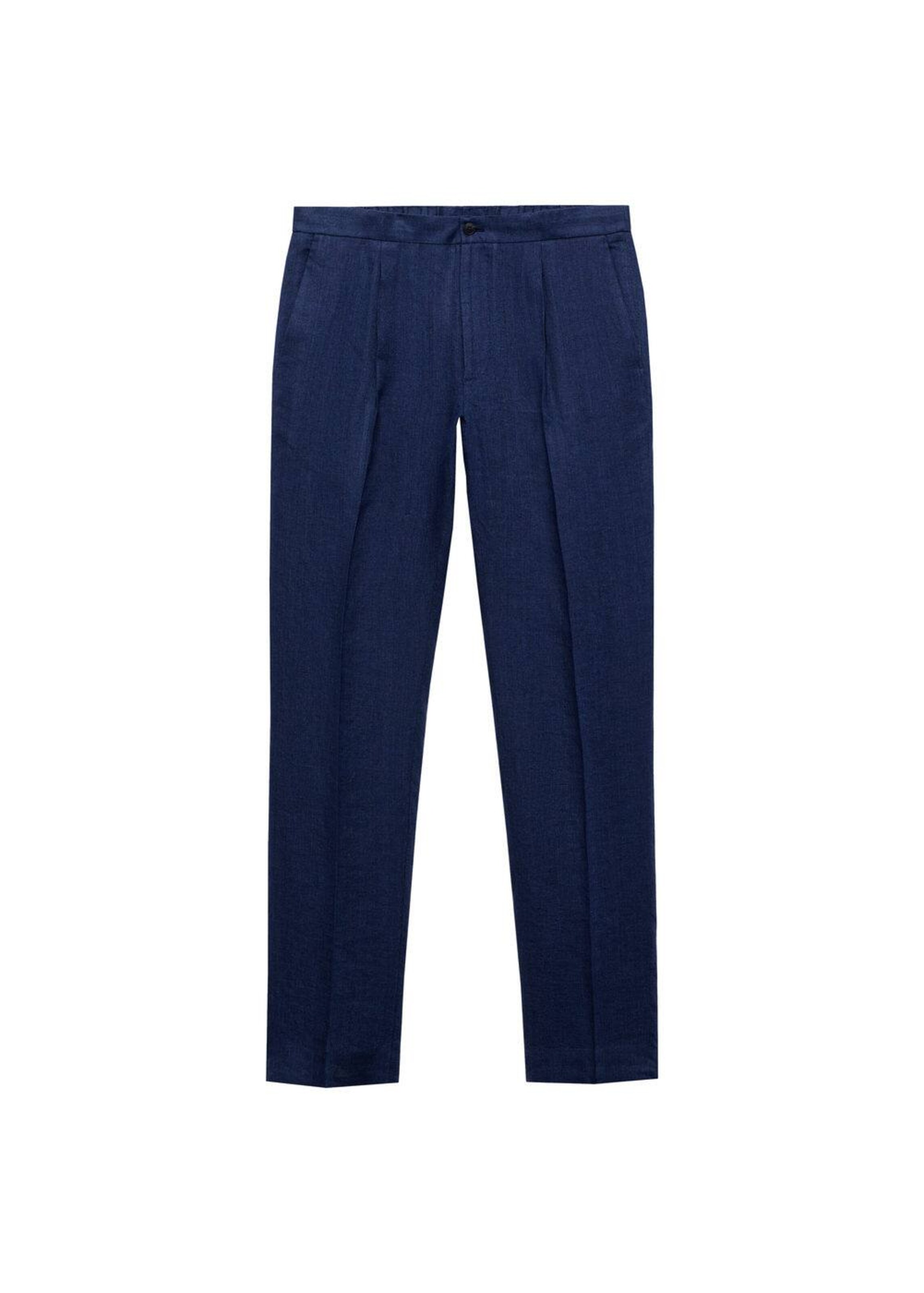 MANGO MAN Regular Pleated Pants 'Salerno' in Blue: front