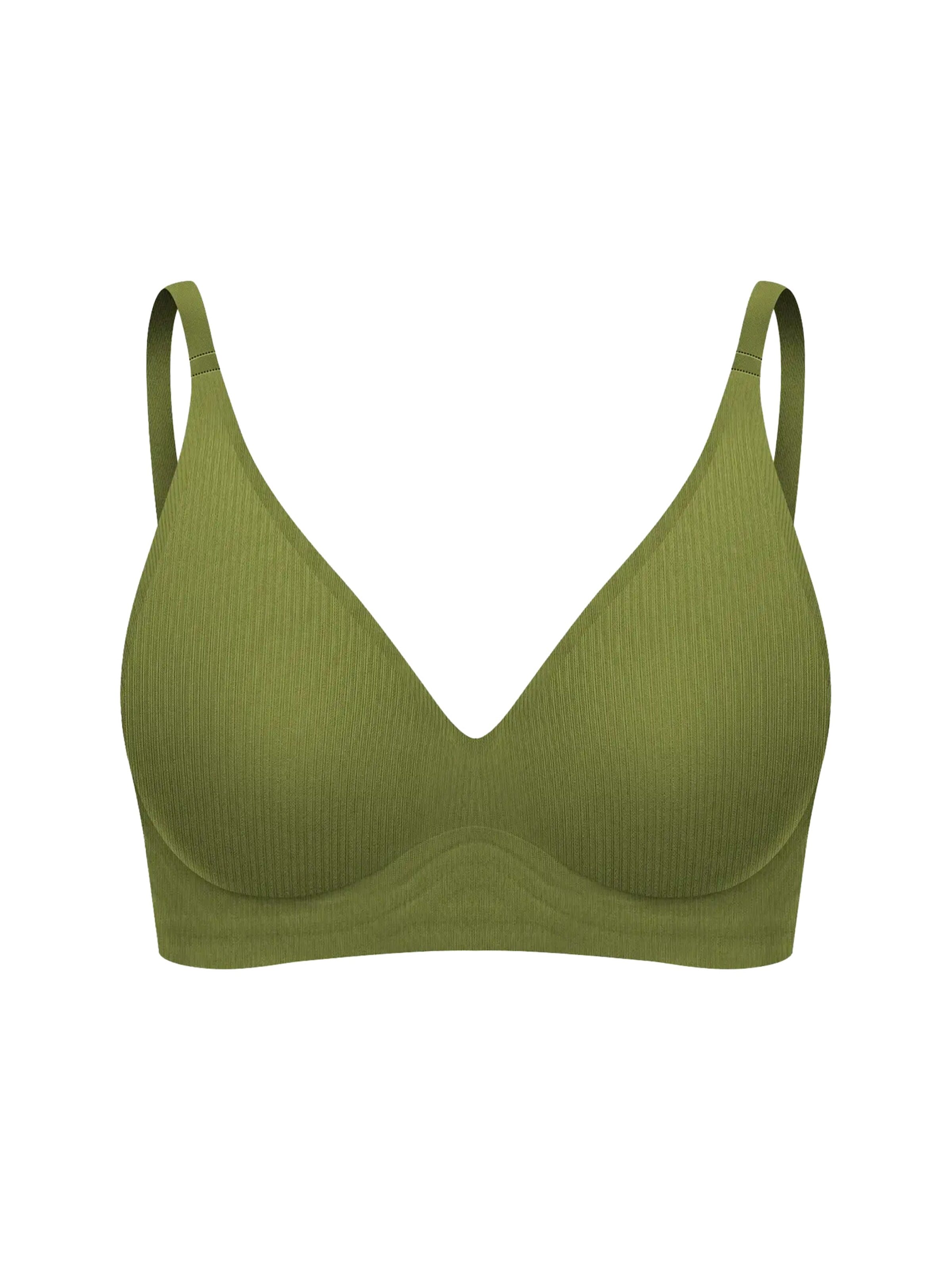 Push-up Reggiseno 'Rib Comfort Push-Up BH' di cfab in verde: frontale