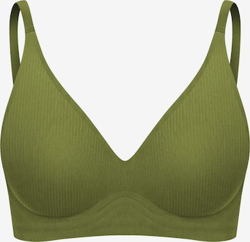 Reggiseno 'Rib Comfort Push-Up BH' di cfab in verde: frontale