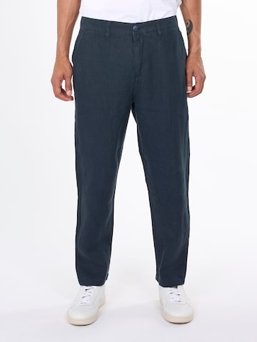 KnowledgeCotton Apparel - Loosefit Calças chino 'Bob' em azul: frente