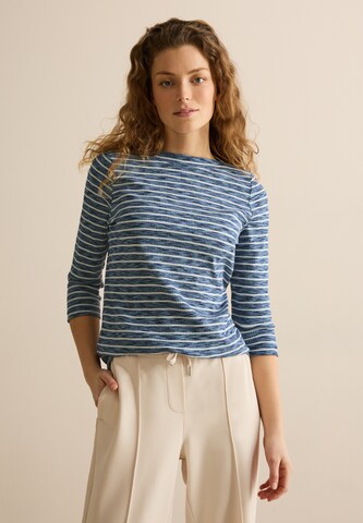 CECIL Gestreiftes Melange Shirt in Blau: Vorderseite