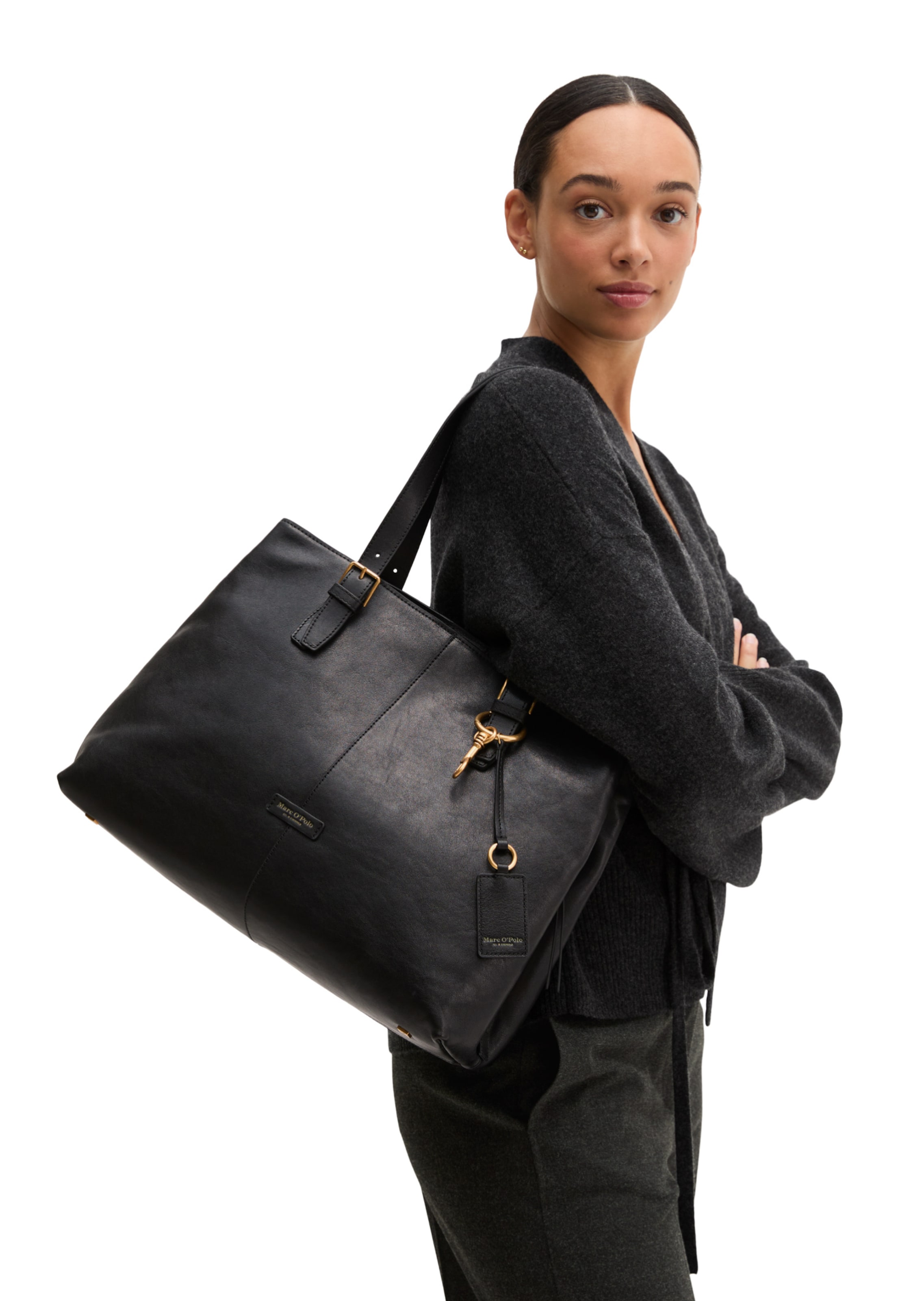 Marc O'Polo Shopper 'Phillis' in Schwarz: Vorderseite