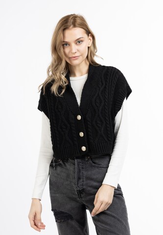 DreiMaster Vintage Knitted Vest in Black: front