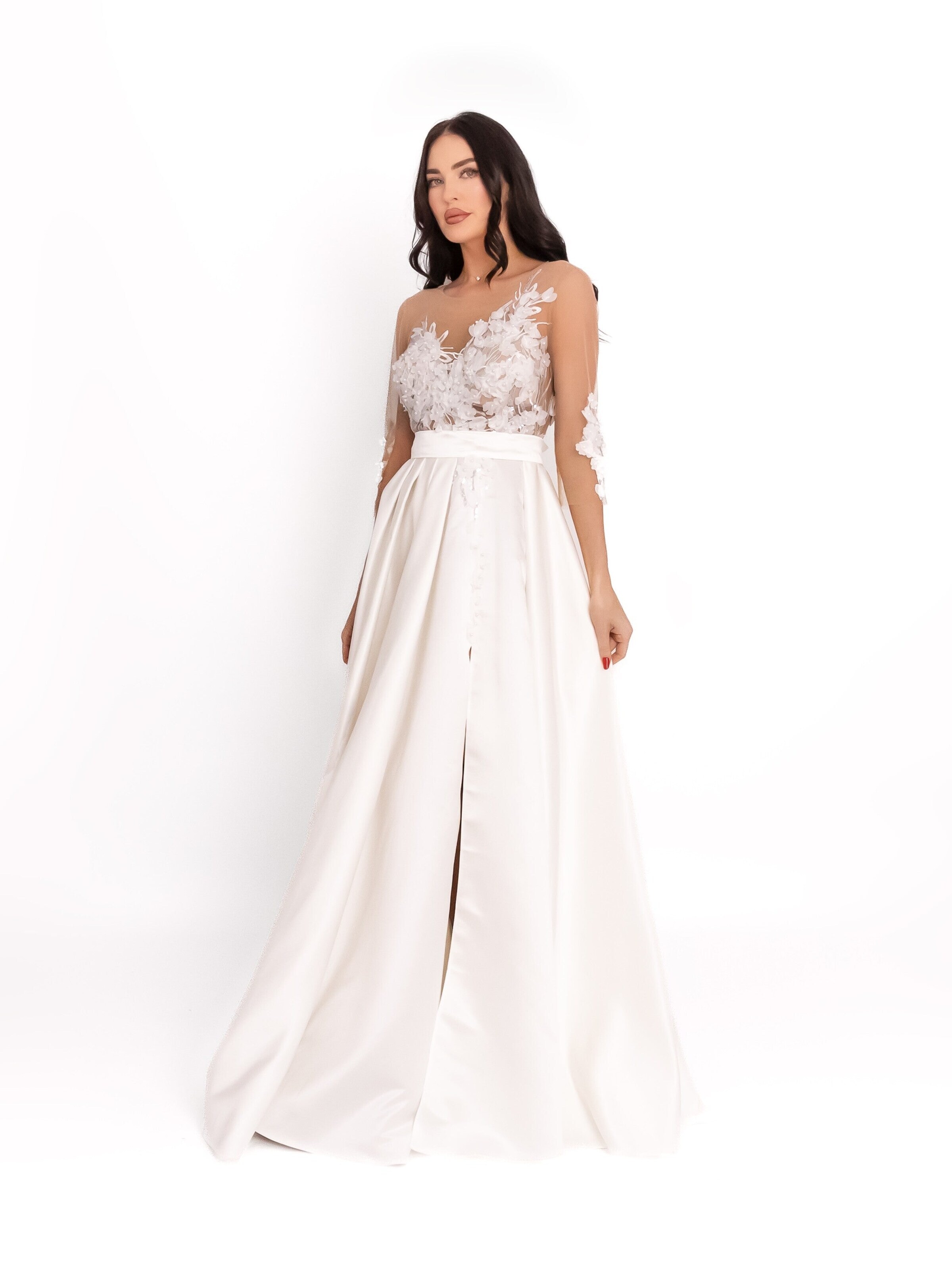 acob a porter - Vestido de noche en blanco: frente
