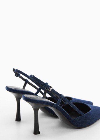 MANGO Mules 'loande' in Blue