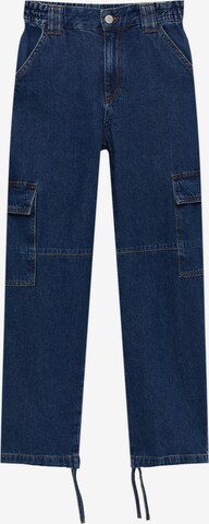 Pull&Bear Regular Cargojeans in Blauw: voorkant