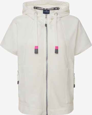 LAURASØN Zip-Up Hoodie in White: front