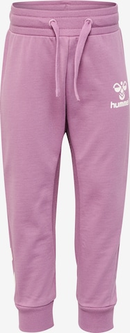 Hummel Tapered Workout Pants 'APPLE' in Purple: front
