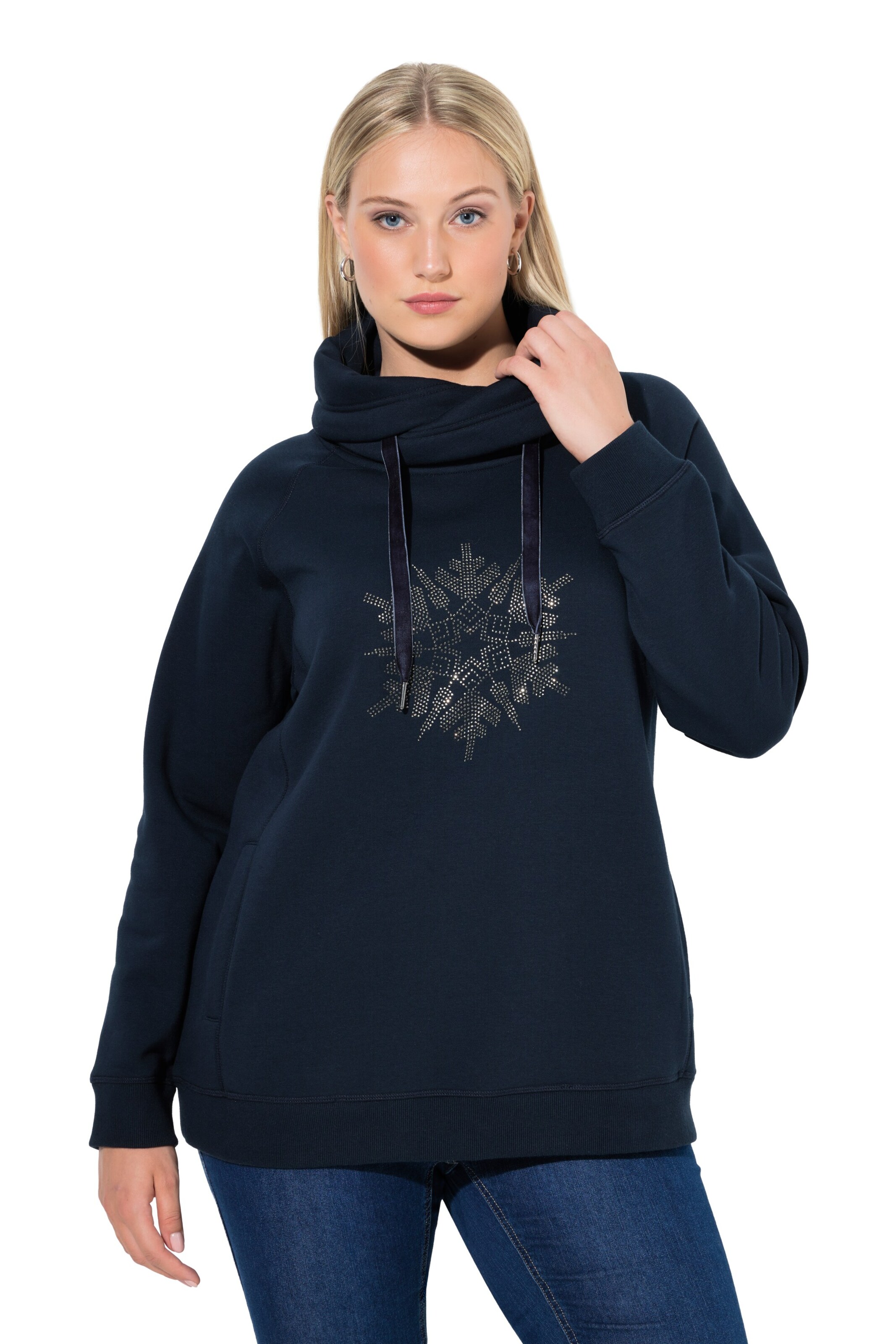 Ulla Popken Sweatshirt in Blauw: voorkant