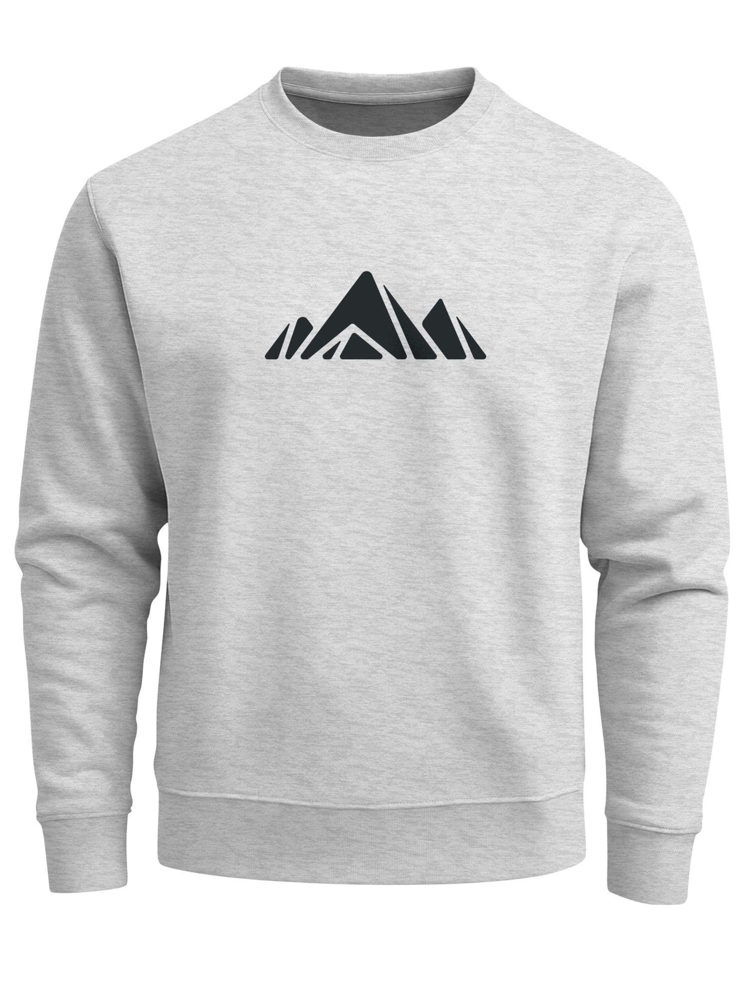 Neverless Sweatshirt 'Berg Polygon' in Grey: front