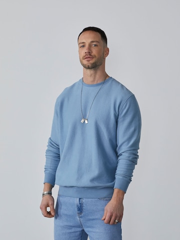DAN FOX APPAREL Sweatshirt 'Torge' in Blauw: voorkant
