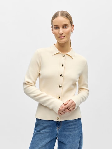 OBJECT Knit Cardigan 'OBJReynard' in Beige: front