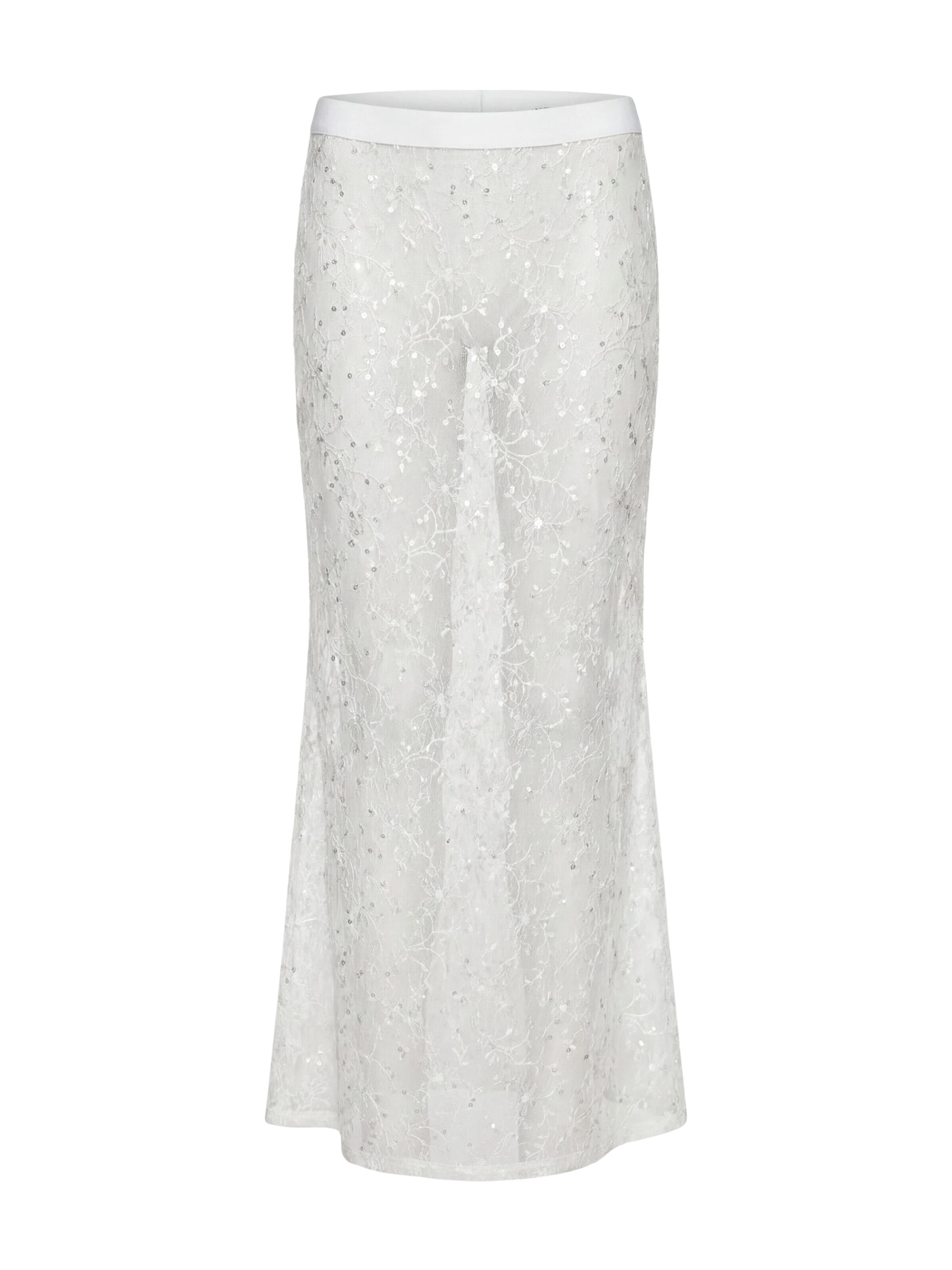 ARMIE Rok 'The Daisy Sequins Maxi Skirt' in Wit: voorkant