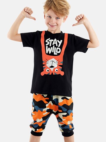 Denokids Tracksuit 'Wild Camo' in Black: front