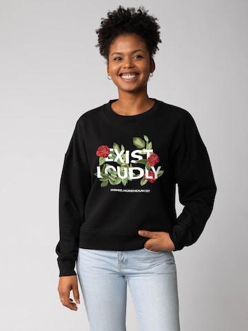 Sweat-shirt 'Exist Loudly ' Watapparel en noir : devant