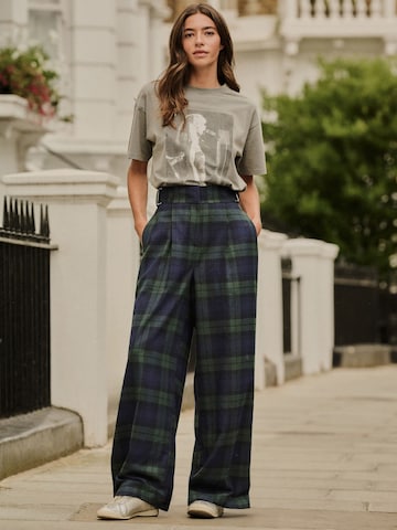 Next Wide leg Pleat-front trousers 'Smart' in Blue