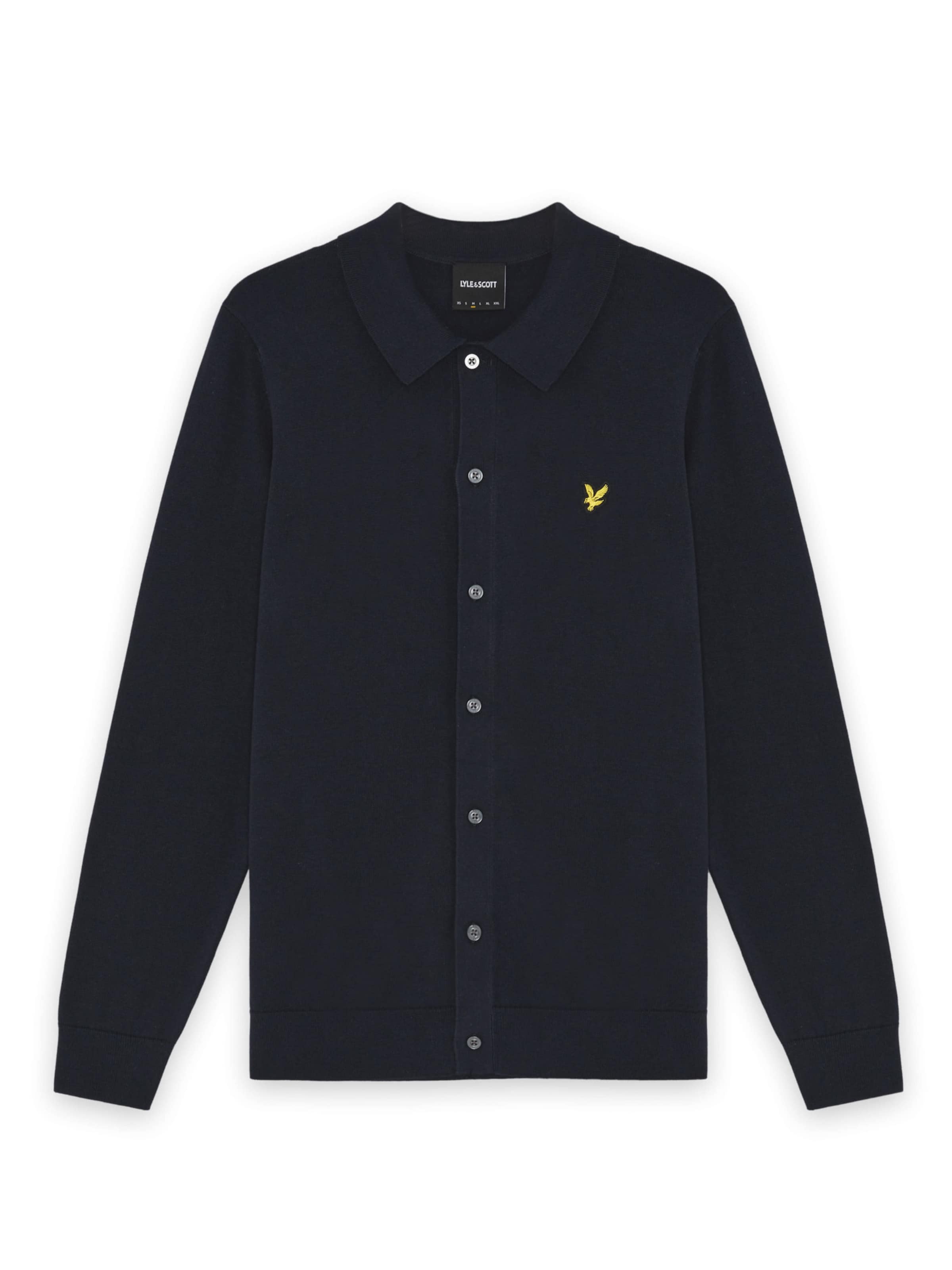 Lyle & Scott Gebreid vest in Blauw: voorkant