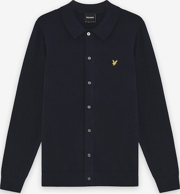 Lyle & Scott Gebreid vest in Blauw: voorkant
