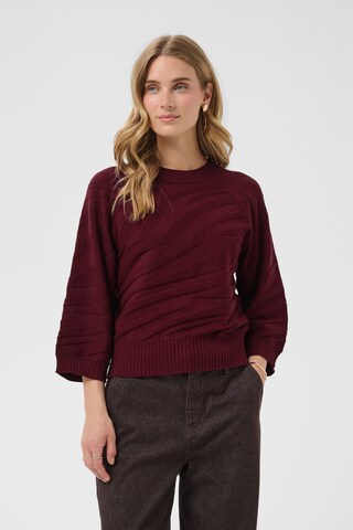 Pull-over 'Dela' Cream en rouge : devant