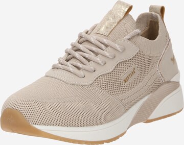 MUSTANG Låg sneaker i beige: framsida