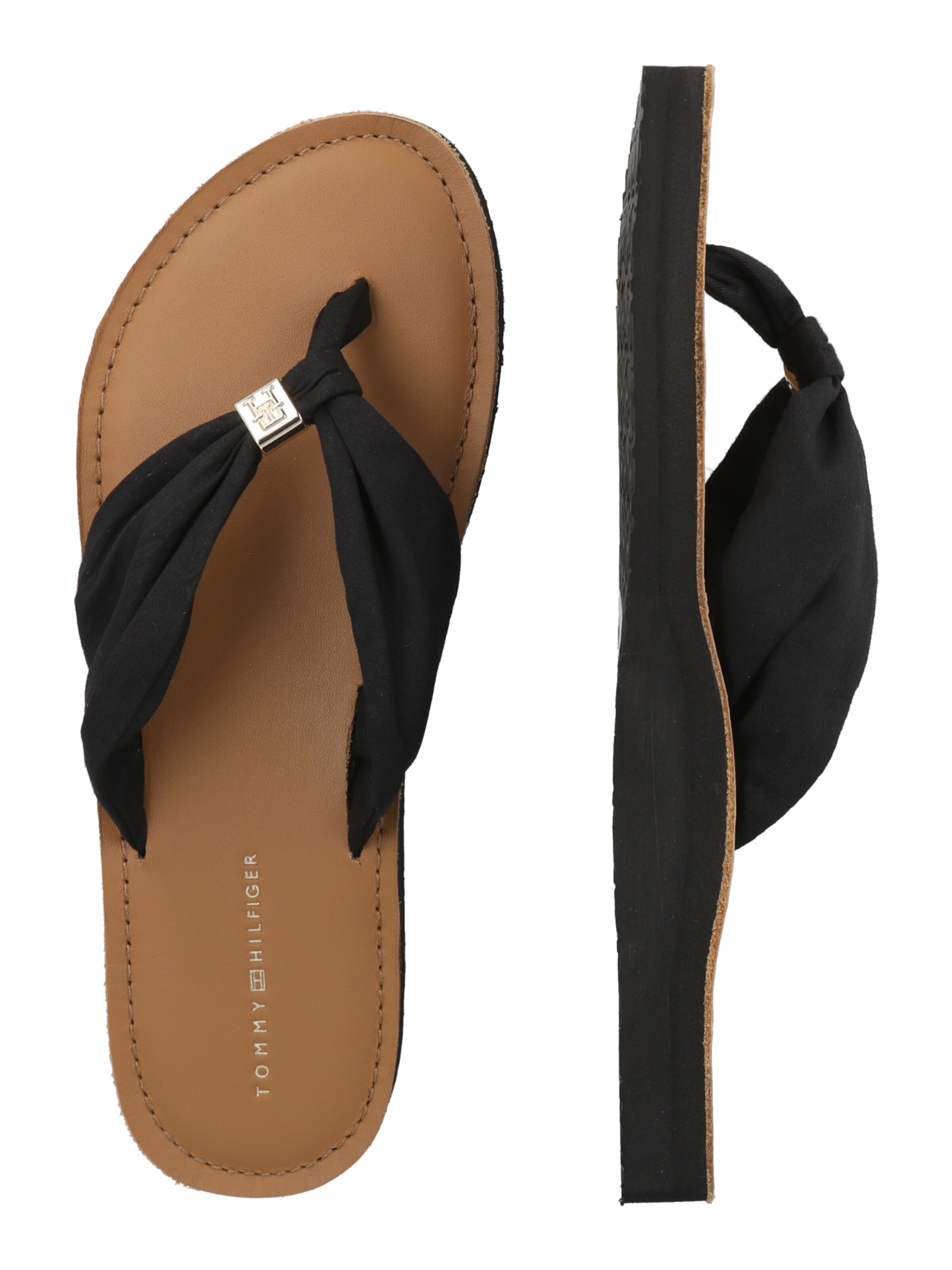 TOMMY HILFIGER T-bar sandals in Black