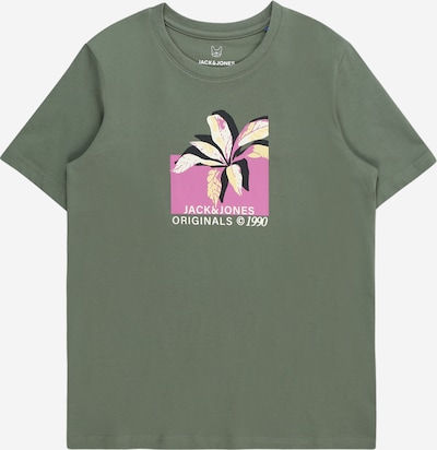 Jack & Jones Junior T-Shirt 'Tampa' en kaki / orchidée / noir / blanc, Vue avec produit