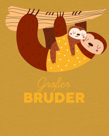 T-Shirt 'Faultier Großer Bruder' watabout.kids en jaune