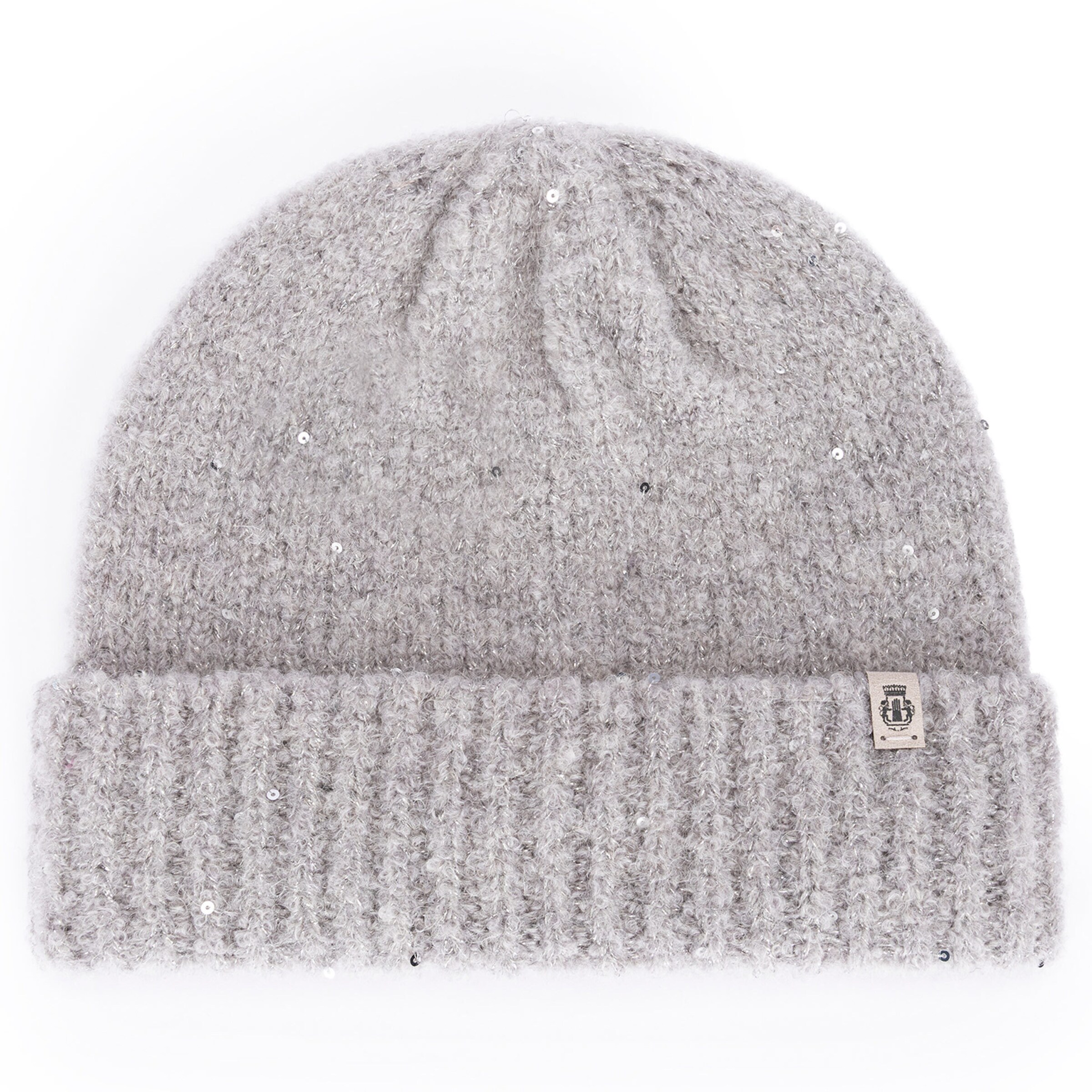 Roeckl Mütze  ' Winter Sparkle ' in Grau: Vorderseite