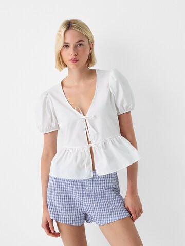 Bershka Regular Trousers in Blue