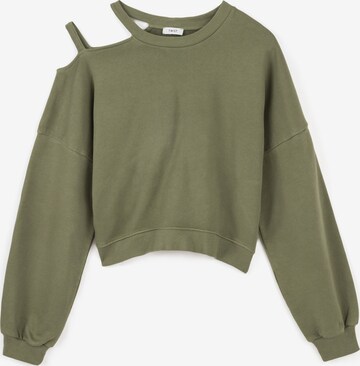 Sweat-shirt Twist en vert : devant