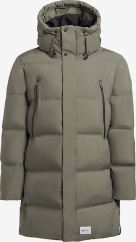 khujo Pitkä talvitakki 'MORSE' värissä vihreä: etupuoli