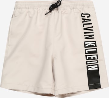 Calvin Klein Swimwear Zwemshorts 'Intense Power' in Beige: voorkant