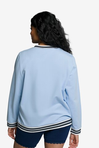 Ulla Popken Zip-Up Hoodie in Blue