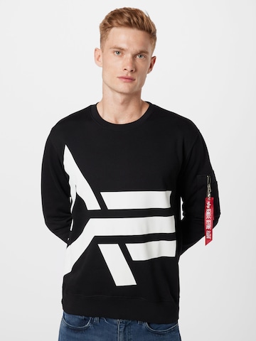 ALPHA INDUSTRIESSweater majica 'Side' - crna boja: prednji dio