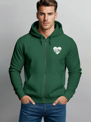 Neverless Sweatjacke 'Wanderlust'‌‌ in Grün