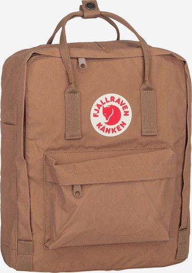 Fjällräven Rucksack 'Kanken' in ecru / braun / rot, Produktansicht