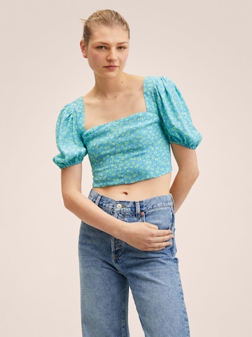 MANGO Blouse 'DAISY' in Blauw: voorkant