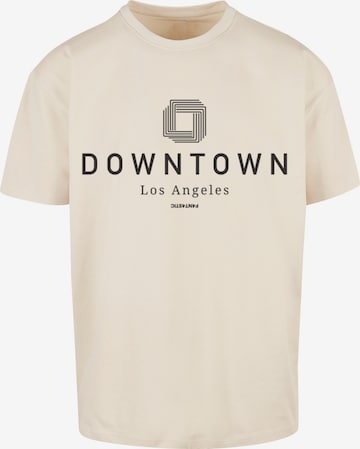 T-Shirt 'Downtown LA' F4NT4STIC en beige : devant