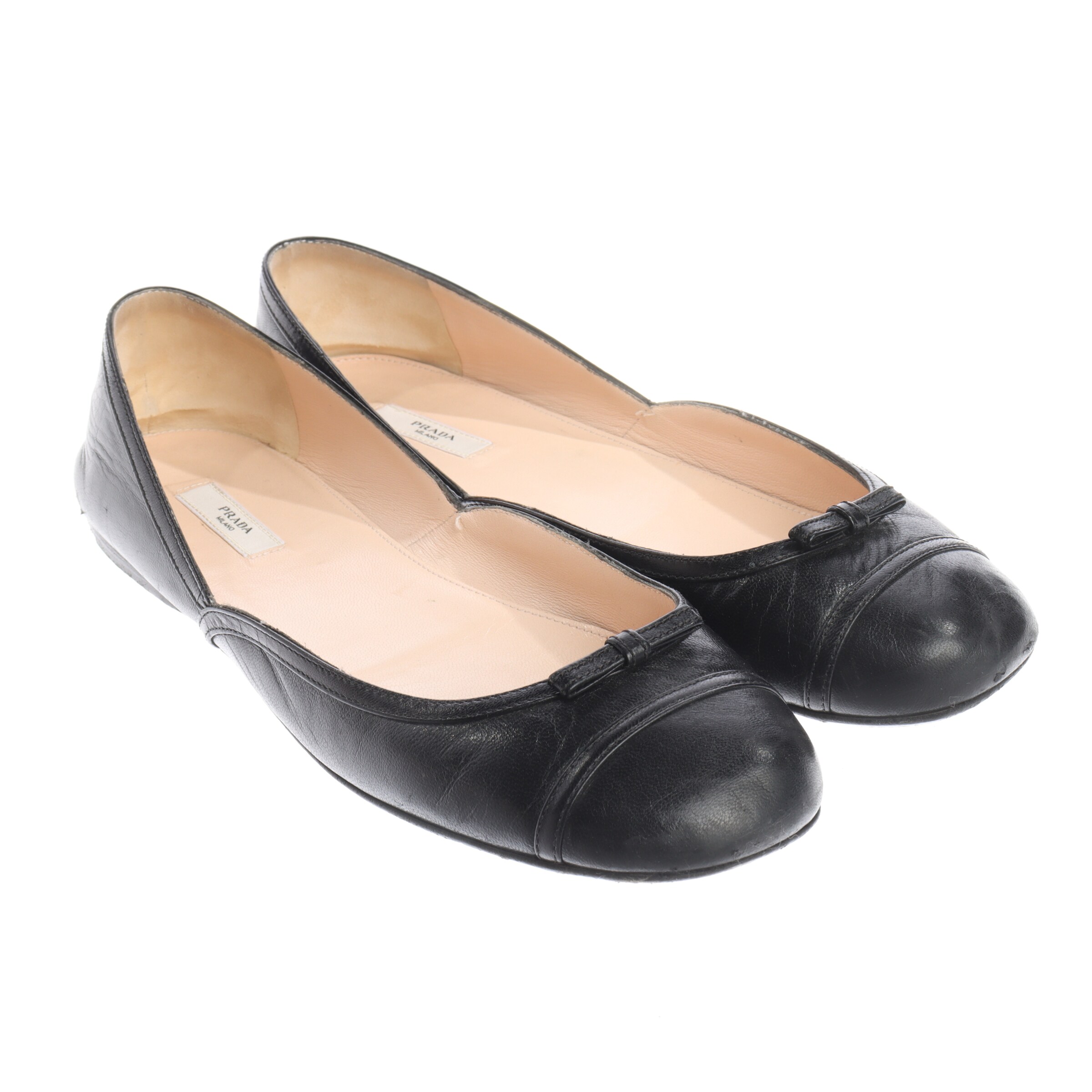 PRADA Flats & Loafers in 37 in Black: front