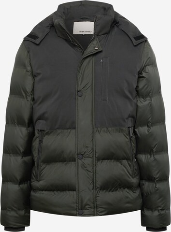 BLEND Winter Jacket in Green: front