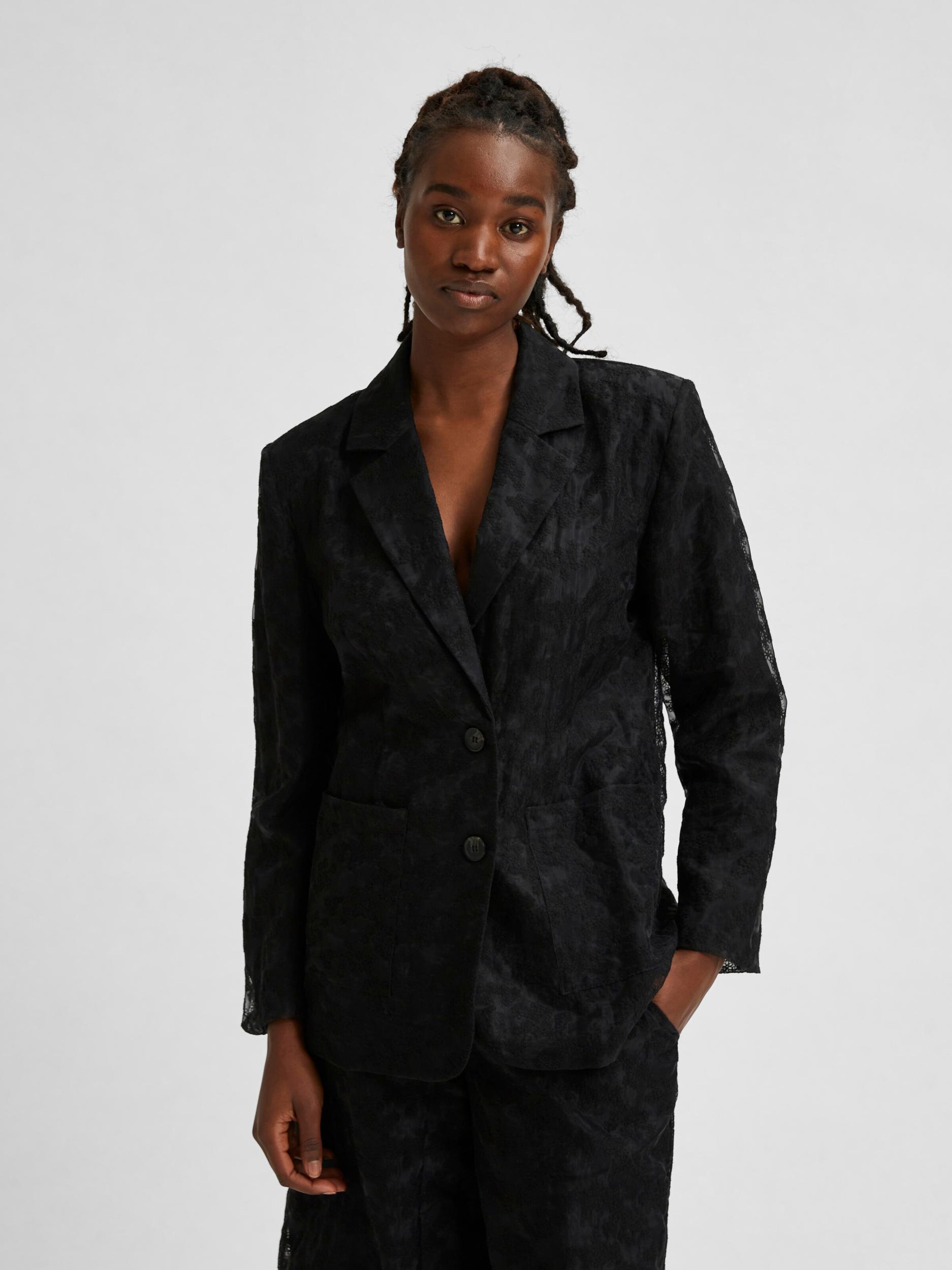 Frauen Blazer SELECTED FEMME Blazer 'Flora' in Schwarz - HK03410 Frauen Blazer SELECTED FEMME Blazer 'Flora' in Schwarz - HK03410