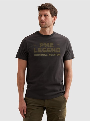 PME Legend T-shirt 'T-shirt with rugged artwork on the chest' i grå: framsida