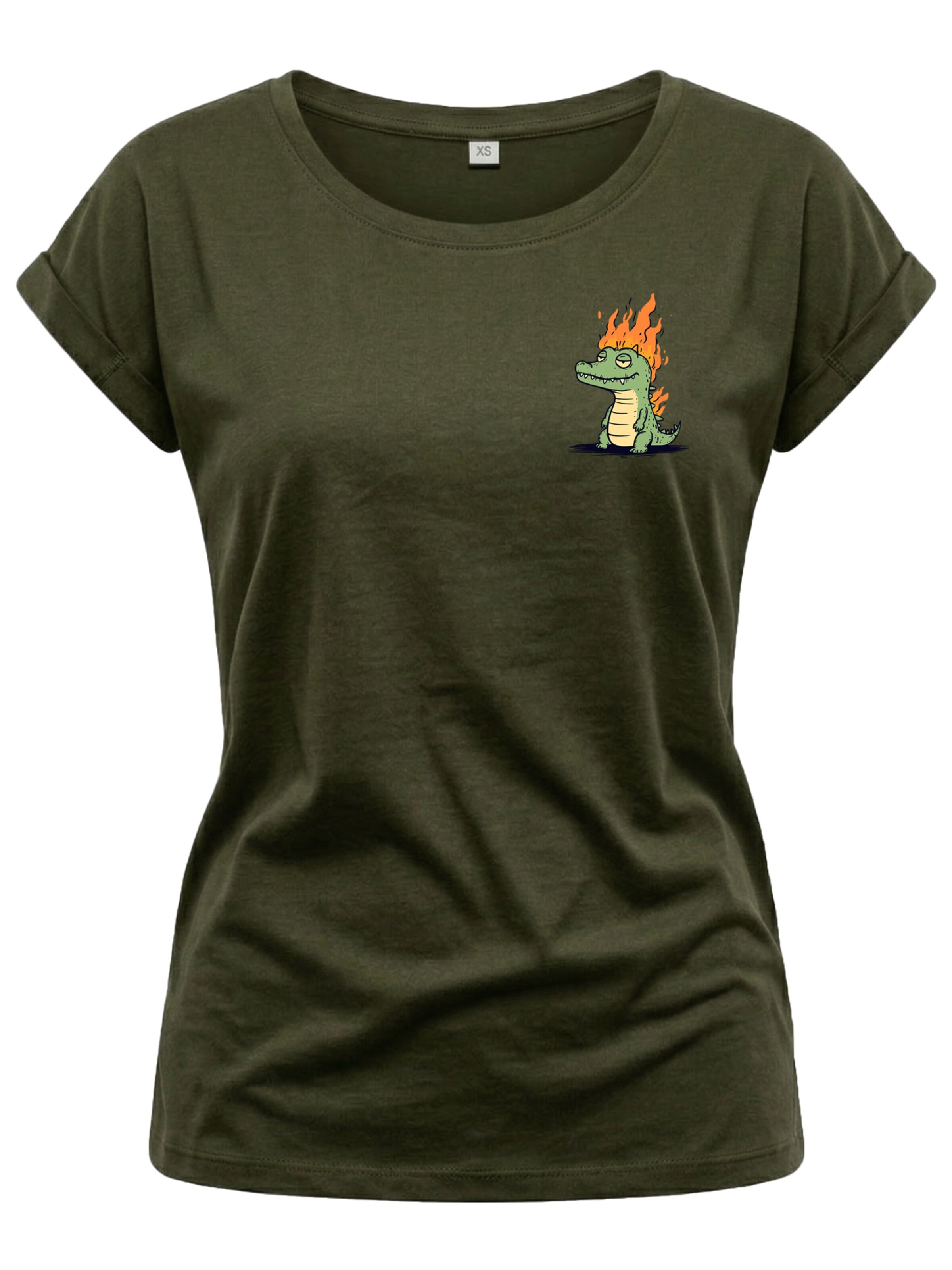 MAKAYA Shirt 'Krokodil' in Green: front