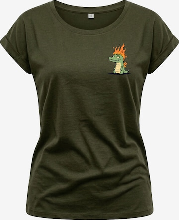 MAKAYA Shirt 'Krokodil' in Green: front