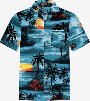 Coupe regular Chemise 'Hawaiihemd Day on Hawaii' Hawaiihemdshop.de en bleu : devant