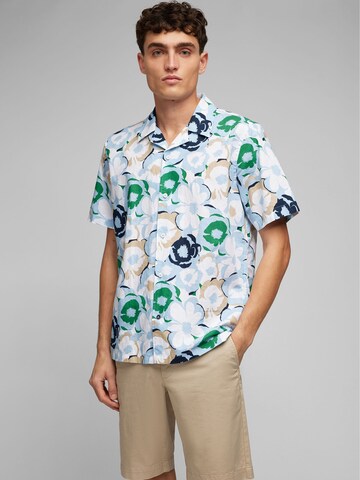 HECHTER PARIS Regular fit Button Up Shirt in Blue: front