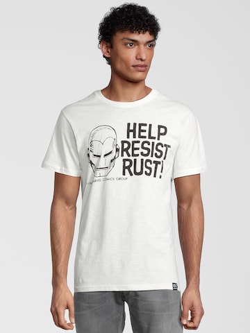 Recovered Shirt 'Marvel Help Resist Rust' in Wit: voorkant