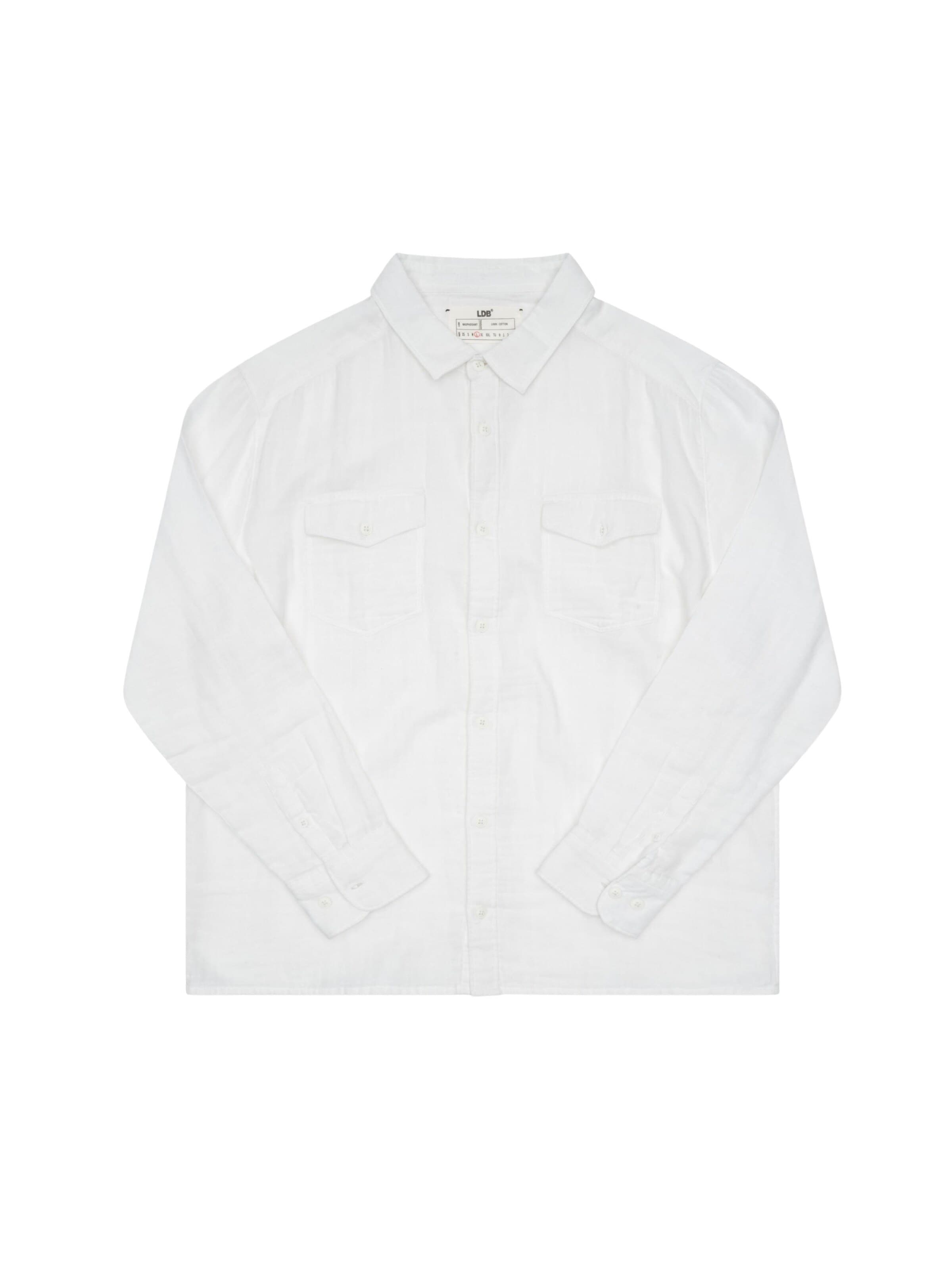 Coupe regular Chemise LDB en blanc : devant